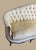 Vintage French Button Back Tufted Sofa With Gold Damask Fabric For Sale - Image 15 of 17