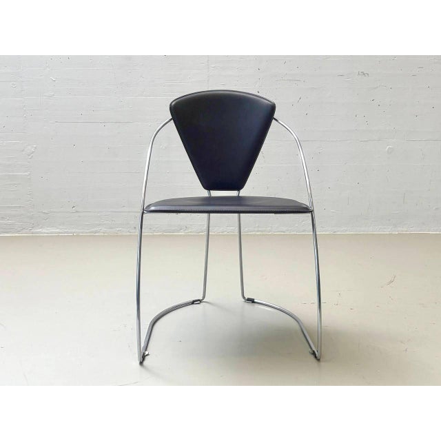 Metal Vintage Linda Dining Chairs by A. Rizzatto for Lo Studio, 1980s, Set of 4 For Sale - Image 7 of 9