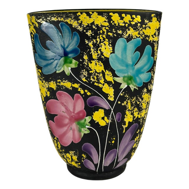 Hand-Painted Ceramic Vase by Alvino Bagni, 1960s For Sale