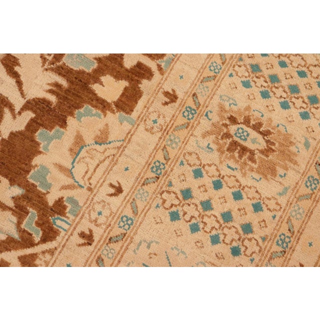 Beige Classic Ziegler Brown Beige Hand-Knotted Wool Rug - 8'0'' X 9'10'' For Sale - Image 8 of 8