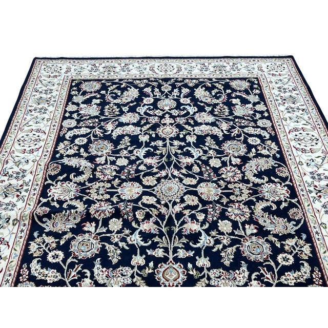 Traditional Persian Nain Wool Rug 5’10” X 9’ For Sale - Image 3 of 6