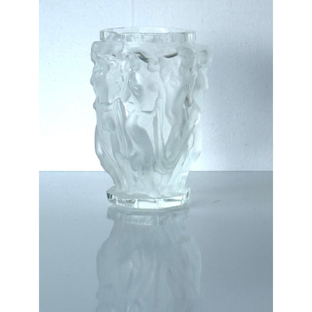 Contemporary Art Deco Thick-Walled Bacchus Vase in Frosted Glass by René Lalique For Sale - Image 3 of 7