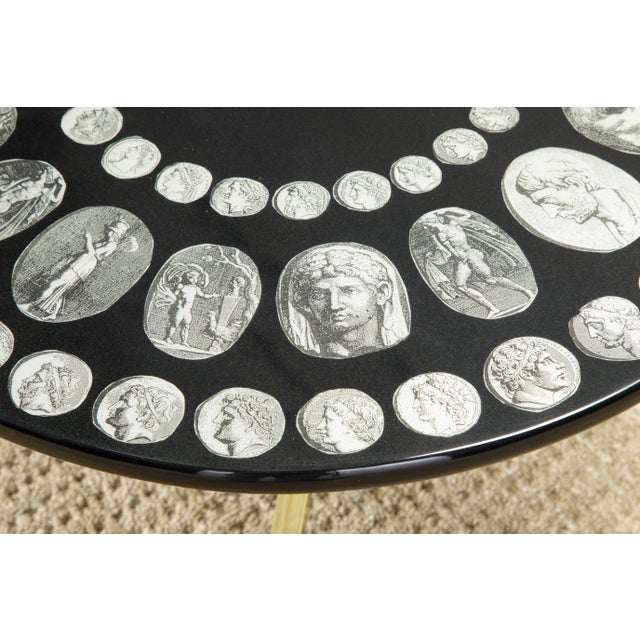 Cammei' Silver Cameos Motif Side Table by Piero Fornasetti, Signed For Sale In Los Angeles - Image 6 of 12