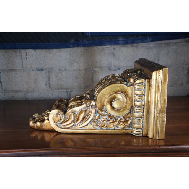 French Regency Style Scrolled & Scalloped Corbel Wall Bracket Shelf Sconce For Sale - Image 9 of 9