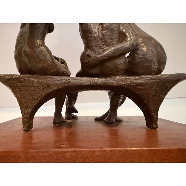 Bronze Lea Vivot “Lover’s Bench” Bronze Sculpture, Signed & Dated 1974, Edition 5/7 For Sale - Image 8 of 10