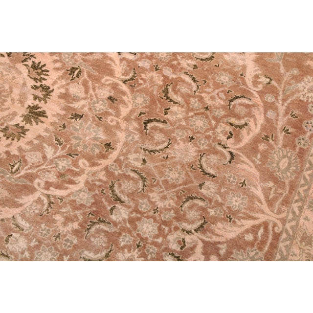 Medallion 1990's Pak-Persian Tan/Tan Wool Rug - 9'0'' X 11'6'' For Sale In New York - Image 6 of 9