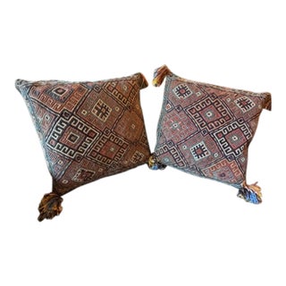 Matching Pair of Vintage Persian Style Rug Pillows For Sale