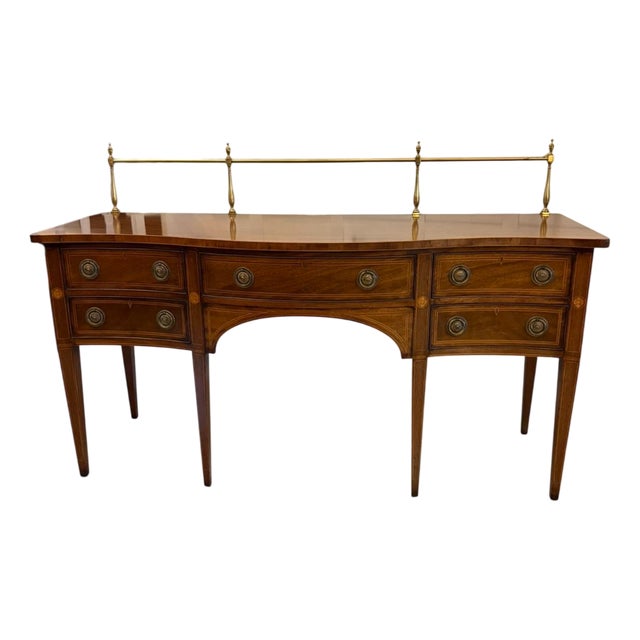 Antique Edwardian Figured Mahogany Serpentine Sideboard, 1900 For Sale