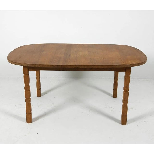 1970s Vintage Danish Oval Oak Dining Table in Manner of Henning Kjærnulf For Sale - Image 9 of 10