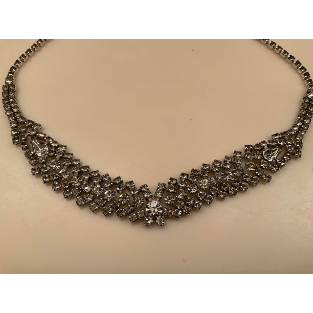 Contemporary Gorgeous Vintage Kramer Rhinestone Necklace For Sale - Image 3 of 6