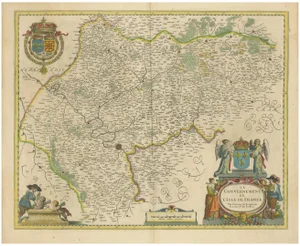 Map of Paris and Isle De France by Templeux, 1650