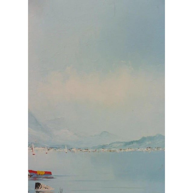 Textile Franco Ruocco, Near San Remo, 1970s, Oil Painting on Canvas, Framed For Sale - Image 7 of 14