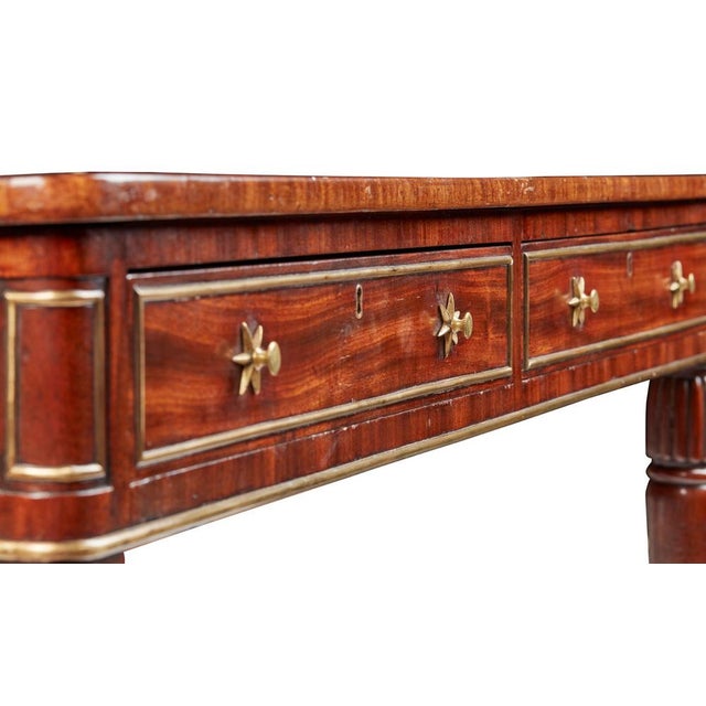 Regency Mahogany and Brass Partners Writing Table, 1815 For Sale - Image 13 of 15