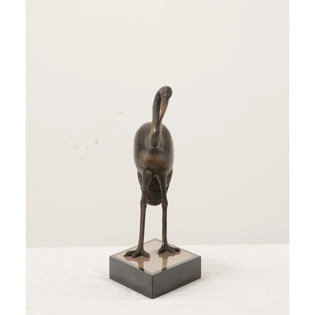 Mid 20th Century French Mid-Century Bronze Statue of a Stork For Sale - Image 5 of 8