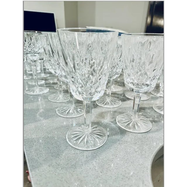 Glass 1970s Waterford Lismore Pattern Hand Cut Crystal Glassware Set- 61 Pieces For Sale - Image 7 of 11