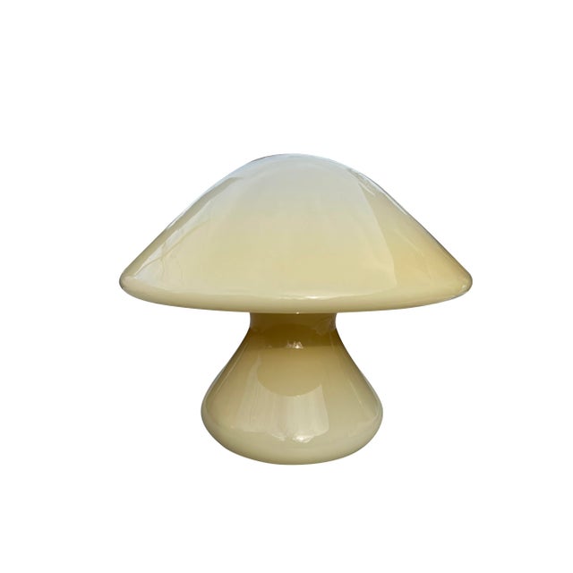 1960s Mid Century Modern Italian Murano Glass Style Mushroom Table Lamp For Sale - Image 9 of 12