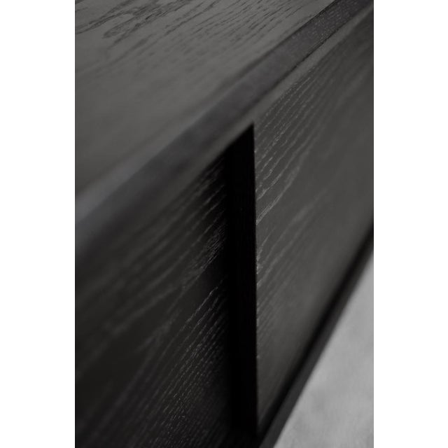 Mid-Century Scandinavian Modern Dark Oak Sideboard with Wooden Handles, 1960s For Sale - Image 13 of 18