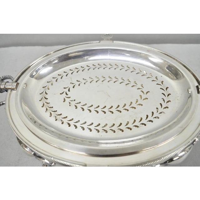 Antique Elkington & Co English Silver Plated Chafing Dish Revolving Dome Warmer For Sale - Image 10 of 18