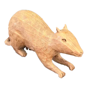 1970s Hand Carved Primitive Rat Figurine
