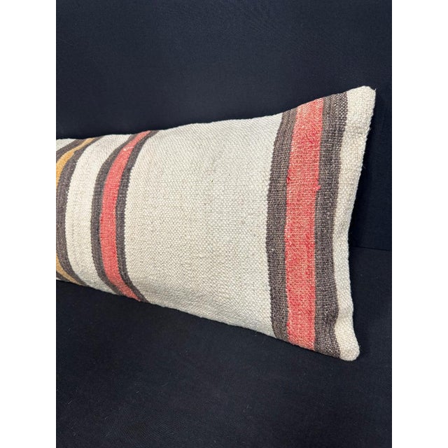 Turkish Hemp Pillow Cushion Natural Beige Brown Cushion Cover 14"x45" For Sale - Image 4 of 4
