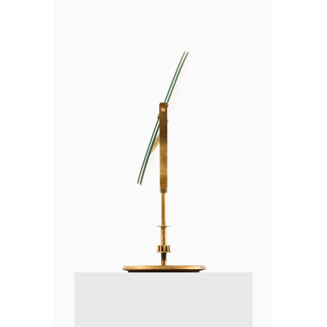 Scandinavian Golden Table Mirror in Brass, 1950s For Sale - Image 6 of 8