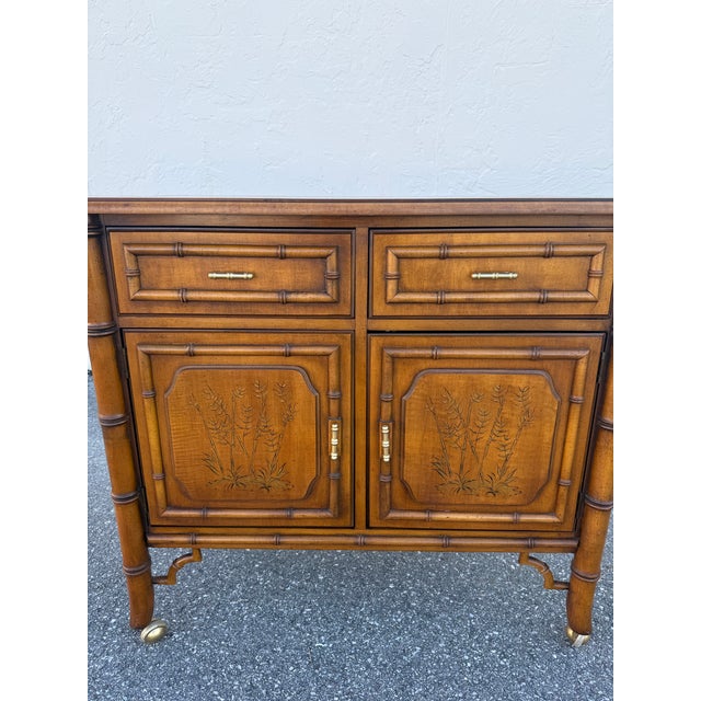 Dixie Furniture Aloha Faux Bamboo Server Bar For Sale In West Palm - Image 6 of 11