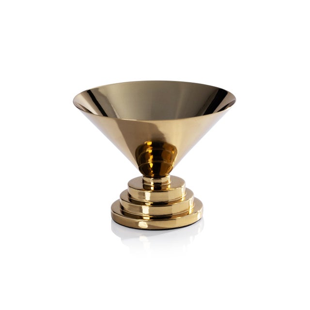 Contemporary Mayan Small Metal Condiment Bowl, Gold For Sale - Image 3 of 3