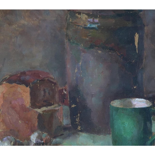 Still-Life Antique Oil Painting Original Soviet Art Ukrainian Artist Sokolovsky 40-47 1970s For Sale - Image 4 of 6