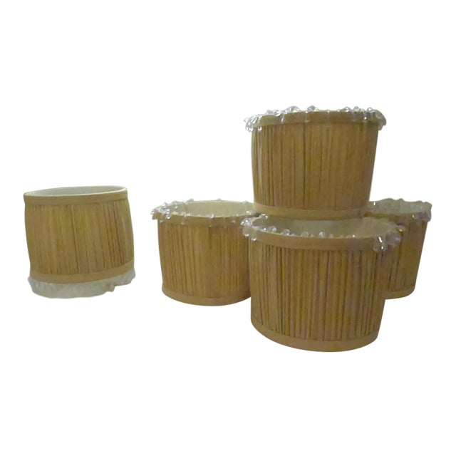Clip-On Lamp Shades With Crystal Trim - Set of 5 For Sale