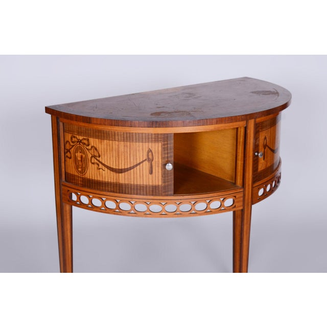 Biedermeier Side Table in Walnut and Maple Marquetry, 1850s For Sale - Image 9 of 12