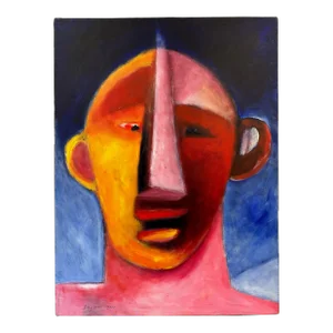 “Untitled” Acrylic Portrait on Canvas Portrait Painting by Judy Gittelsohn -