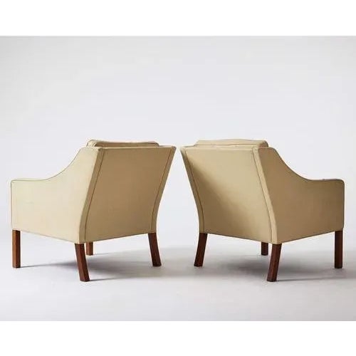 Animal Skin Set of Danish Velum Color Chairs attributed to Morgensen, 1963 For Sale - Image 7 of 13