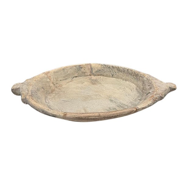 Farmhouse Vintage Wooden Parat Bowl For Sale - Image 3 of 5
