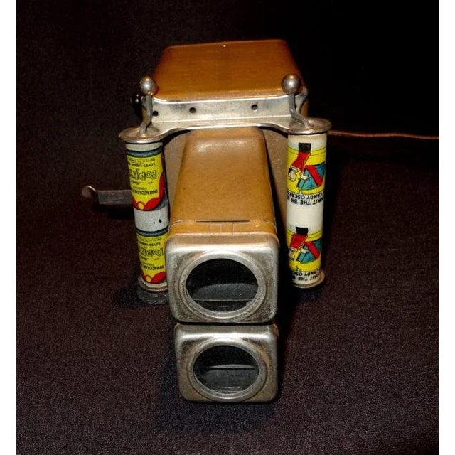 1930s 1930s Uncle Sam’s Hand Crank Movie Film Strip Projector With Vintage Color Film Strip Roll For Sale - Image 5 of 10