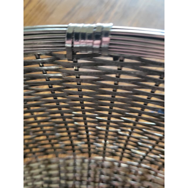 Vintage Woven Metal Basket For Sale - Image 9 of 12