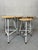 Nice set of 5 school/lab stools. Sturdy metal structure. Seat in hard PVC. Marked. Has signs of use and age, but is...