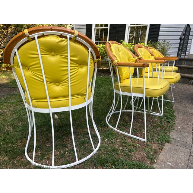 1970s 1960s Max Stout Sculptural Wrought Iron Patio Dining Set – Round Table + 4 Hoop Chairs, Atomic Modern For Sale - Image 5 of 14