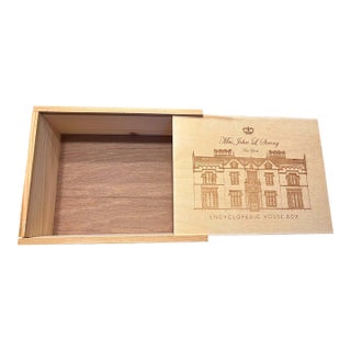 Mrs. John L. Strong New York Encyclopedic House Wooden Stationery Box For Sale