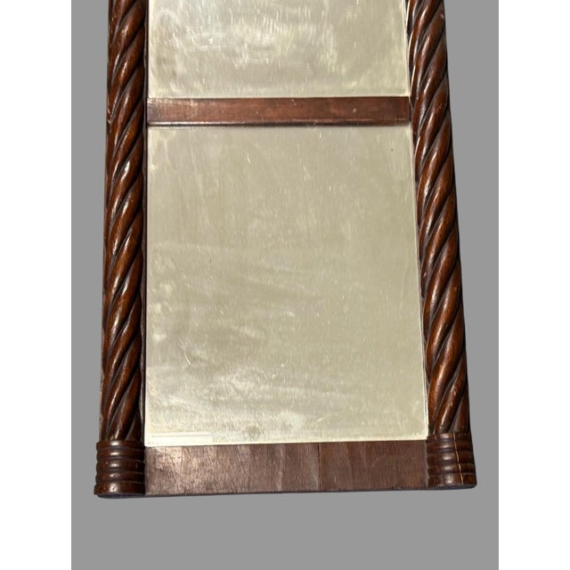 Traditional Antique Federal 21" Split Mirror With Barley Twist and Acorn Details For Sale - Image 3 of 5
