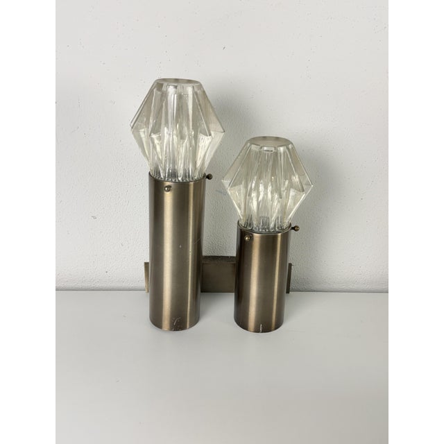 1970s 2-Light Wall Lamps, Italy, 1970s, Set of 4 For Sale - Image 5 of 12