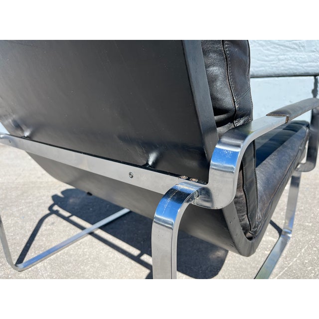 1970s Jørgen Lund & Ole Larsen Pair of Lounge Chairs in Black Leather For Sale - Image 9 of 18