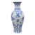 Vintage Chinese Export Delf Style Blue and White Porcelain 25" Tall Dragon Vase For Sale