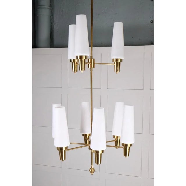 Swedish Brass Chandelier, 1950s For Sale - Image 9 of 13