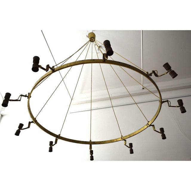 Incredibly large chandelier by j.t. Kalmar in the viennese modern style; executed in the 1050s. 10 very large cylinders...