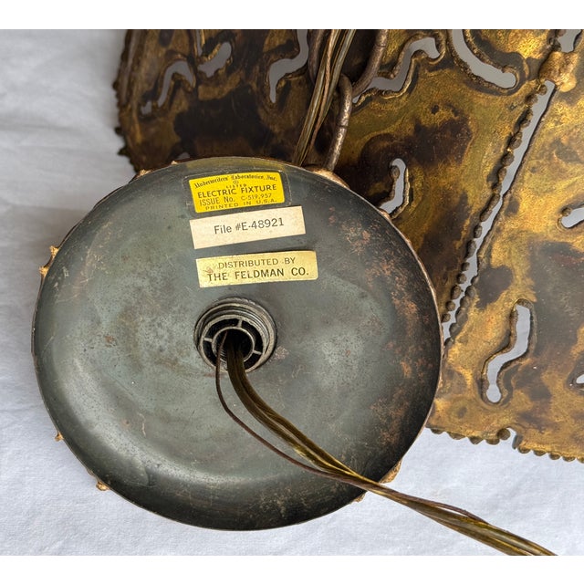 Mid-Century Brutalist Torch Cut Pendant Light by Tom Greene for Feldman For Sale - Image 12 of 13