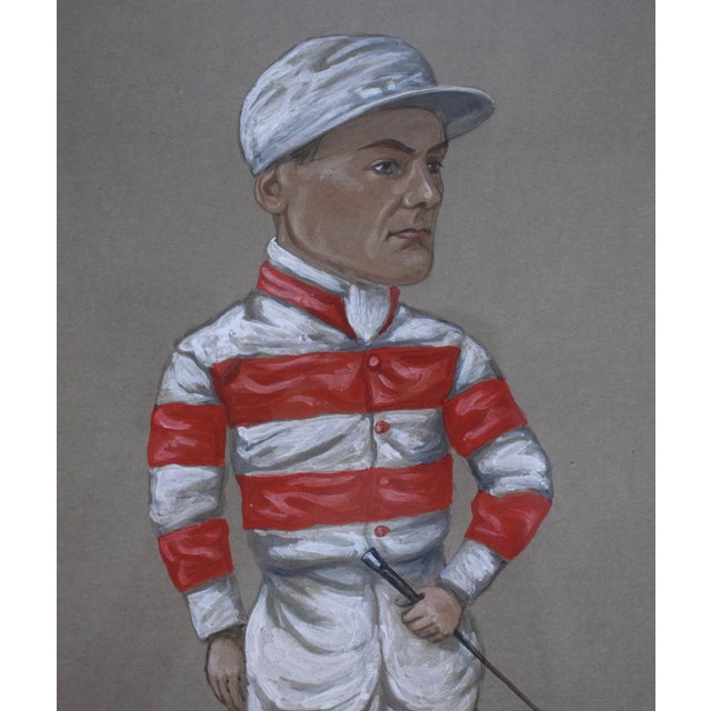 Morny Cannon (1873-1962) Jockey Pastel Watercolour Portrait by Nap For Sale - Image 4 of 7