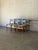 Mid-Century Modern Wood Dining Chairs Set of 6 in Blue Fabric Newly Reupholstered Mid-Century Modern For Sale - Image 3 of 11