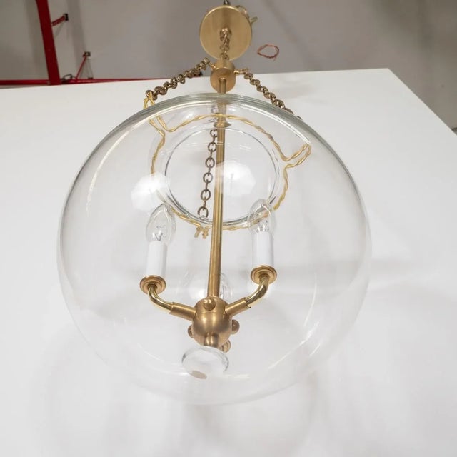 Not Yet Made - Made To Order "Fishbowl" Glass and Brass Pendant For Sale - Image 5 of 9