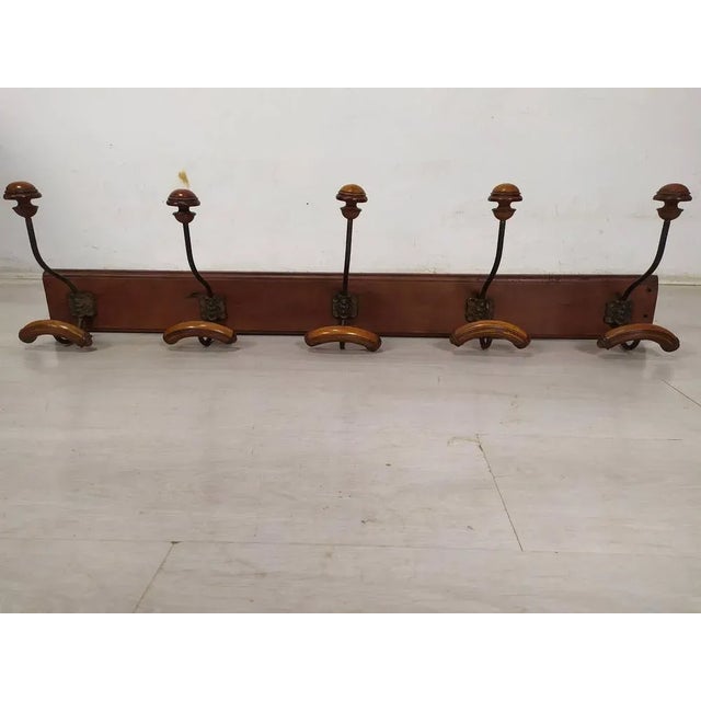 Antique Wall-Mounted Coat Rack For Sale - Image 3 of 12