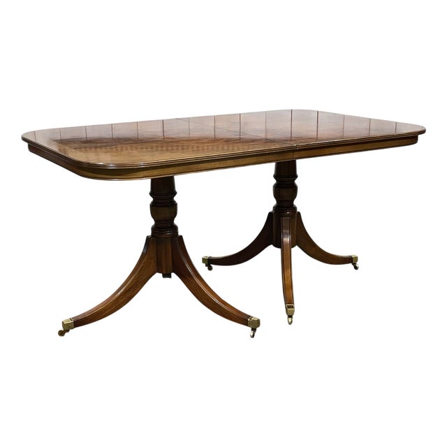 Vintage Regency Style Table in Walnut and Beech Burl, 1980s For Sale